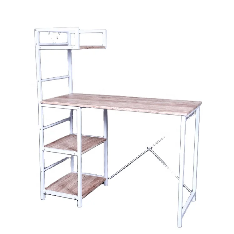 Dining room Fabric Folding Padded computer desk  Stack able  Fold able for office With book shelf metal Leg indoor  desk