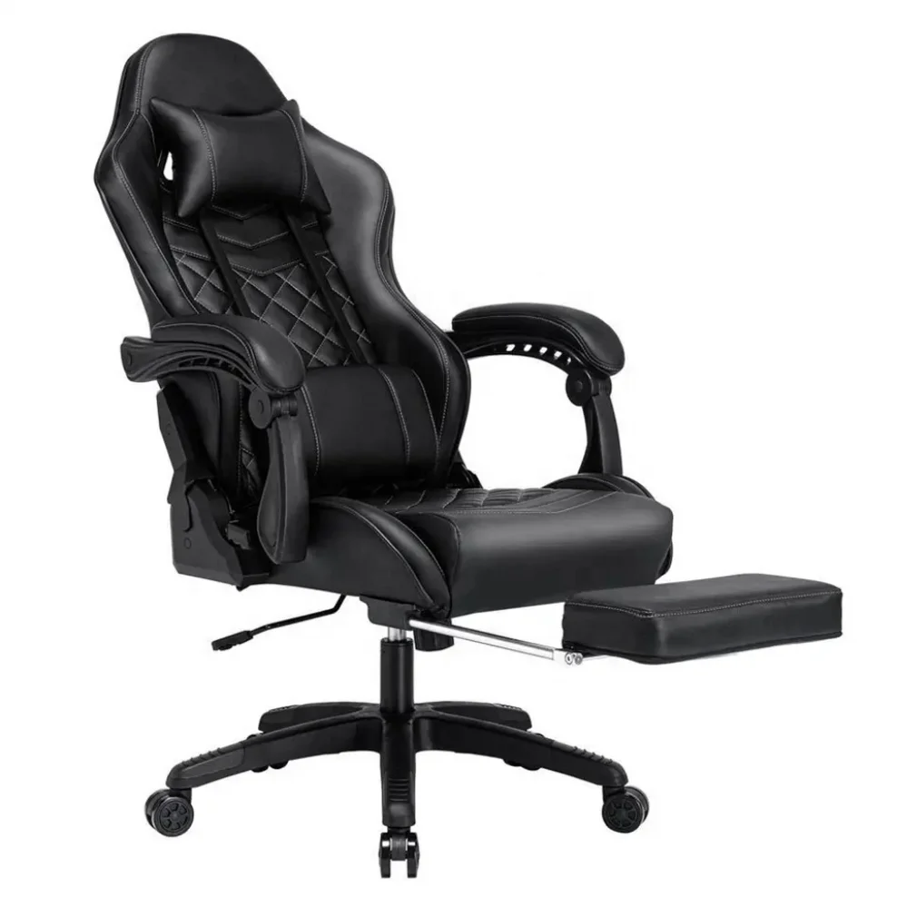 Free Sample Pc Racing Computer Reclining Leather Silla Cadeira Game Gamer Dropshipping Led Gaming Chair With Footrest