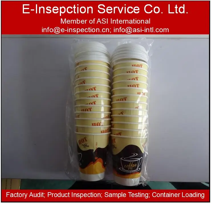 China inspection agent hubei paper cup pre shipment inspection container loading supervision