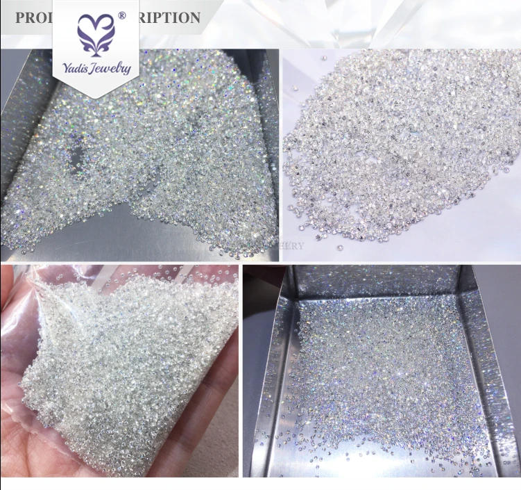 Yadis 1 carat round loose moissanite diamond wholesale price 0.8mm to 3.0mm small size round white DEF moissanites