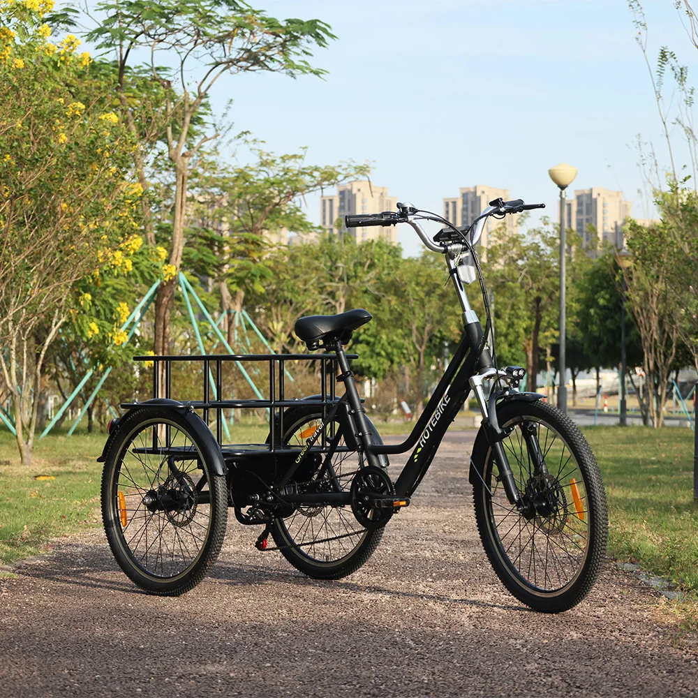 Электрический грузовой велосипед Размер 24 колеса 7-скоростной электрический рама из алюминиевого сплава трехколесный 500 Вт 750 для продажи