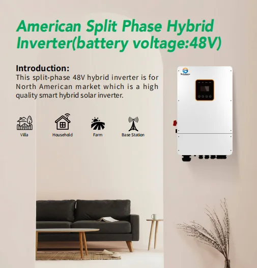 American ESS Split Phase High Voltage 85~400V Hybrid Commerce Industry Inverter