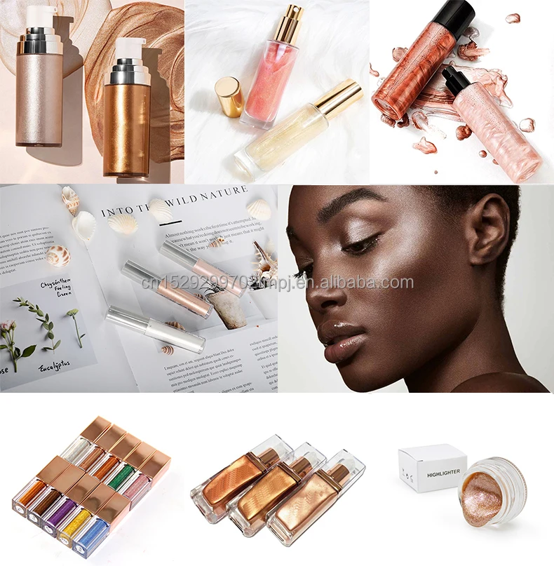 
vegan cosmetics cream highlighter makeup private label liquid oem bronzer 