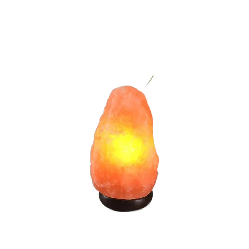 Natural Aroma Pink Rock Lamp  Natural Himalayan Salt Lamp Wooden Base For Room Decoration Hand Carved Light