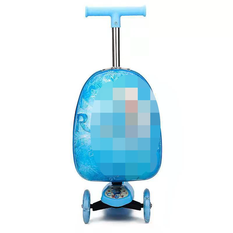 Children Travel Waterproof Trolley Scooter Luggage Bag Kids Ride On Luggage Suitcase Bag For Kids With Scooter
