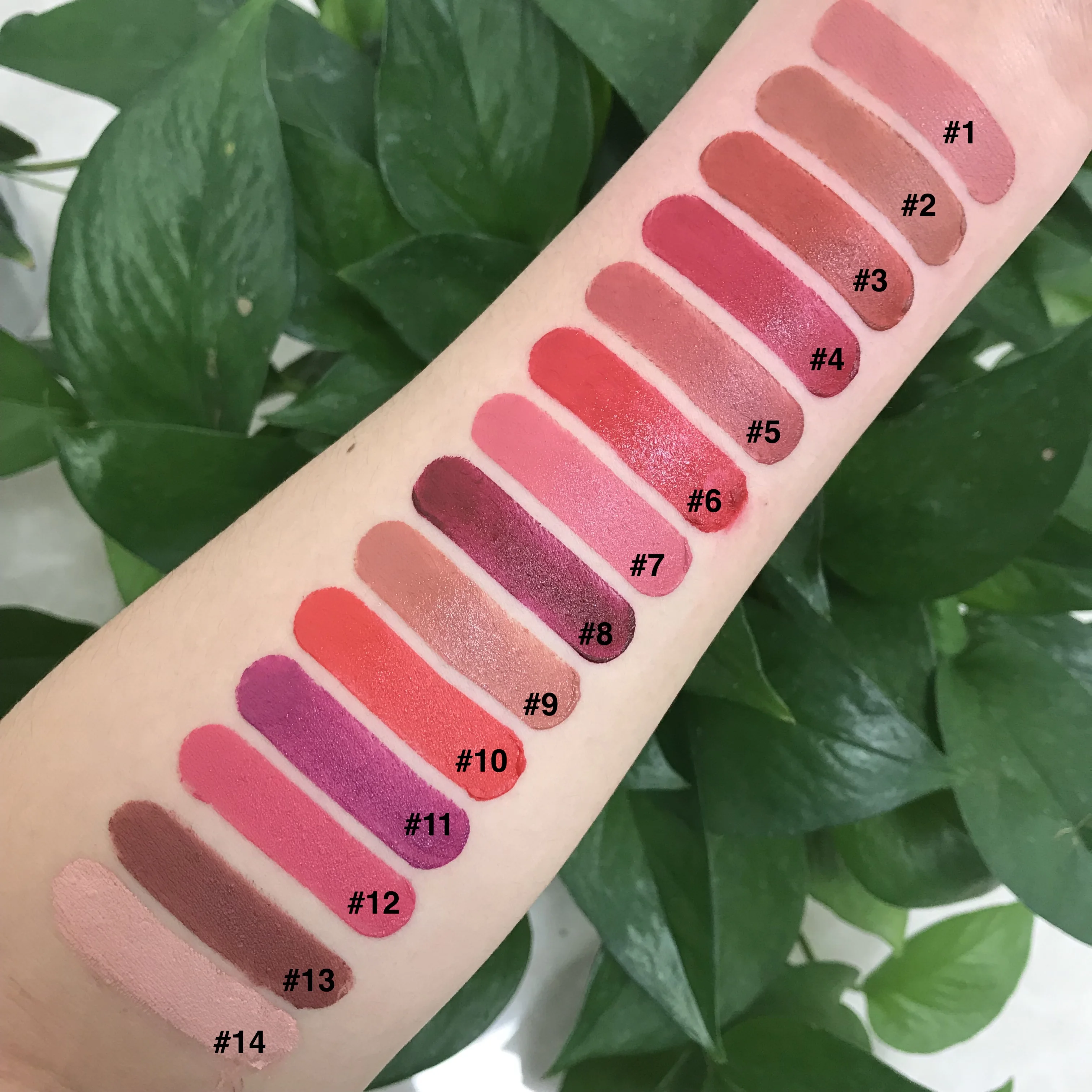 High Quality Custom Your Logo 14 Colors Vegan Lipstick Long Lasting Moisturizing Private Label Matte Lipstick