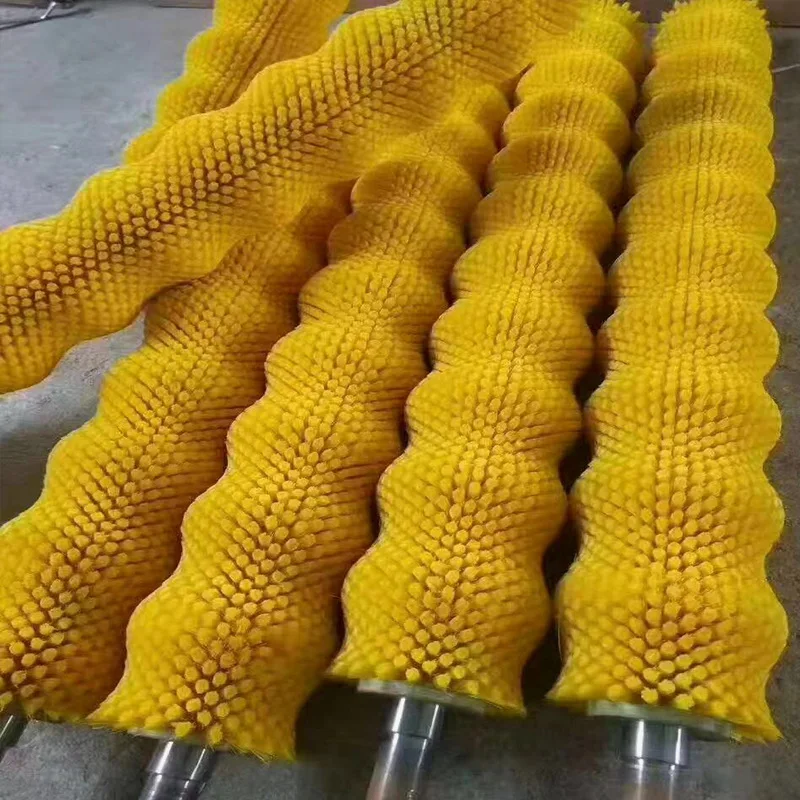 Custom Size Industrial Conveyor Cylinder Nylon Cleaning Roller Brush With Shaft