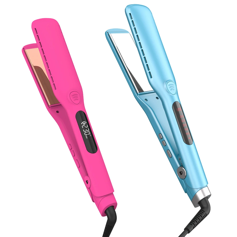 New Custom Professional  Electric 500F Flat Iron Hair Straightener Ions Infrared Titanium Hair Curling Straightening Iron