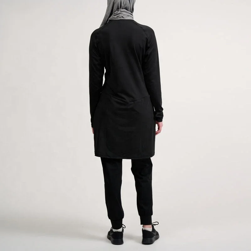Quick Dry Islamic Modest Wear Muslim Outfit Long Sleeve Tops Sportswear Wholesale Womens Muslim Knitted Abaya Gym Clothes