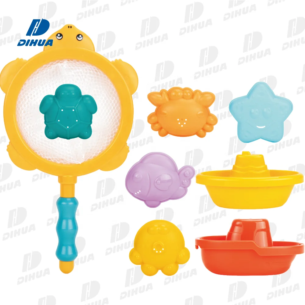 Пластиковая игрушка для ванны и душа, игрушечная лодка для ванны с рыболовной сеткой, игровая игрушка для бассейна, игрушка для малышей