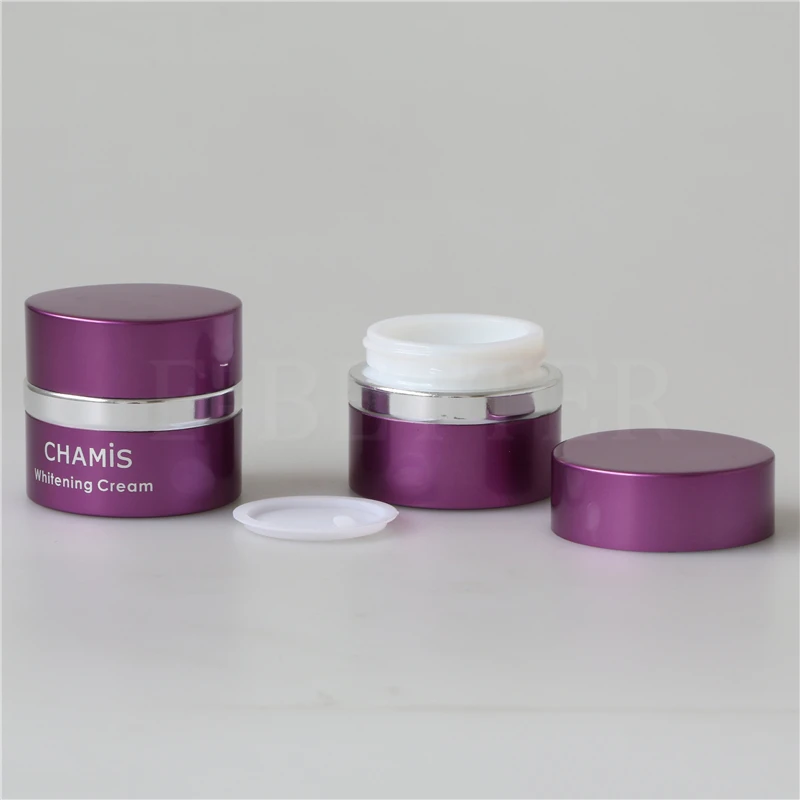 E-better 5ml 15ml 30ml 50ml Luxury  Aluminum Nail Gel Jar cosmetic glass cream jar with foil seal