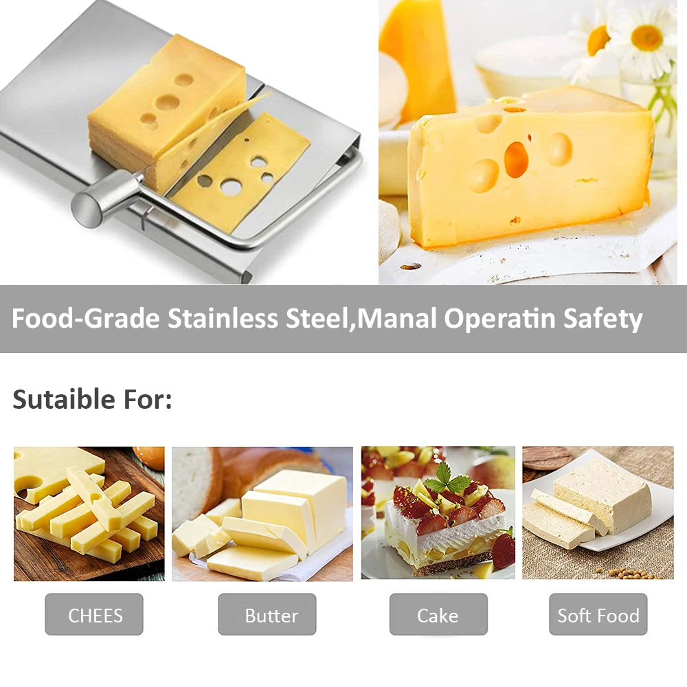 Kitchen Tool Chocolate Food Mill Cheese Grater Cutting Stainless Steel Wire Cheese Butter Slicer Board
