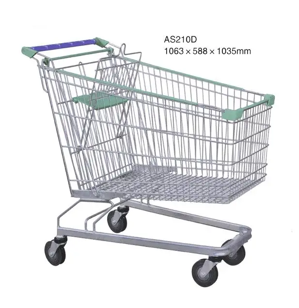 shopping cart manufacturer cheap price 4 wheels metal supermarket trolley
