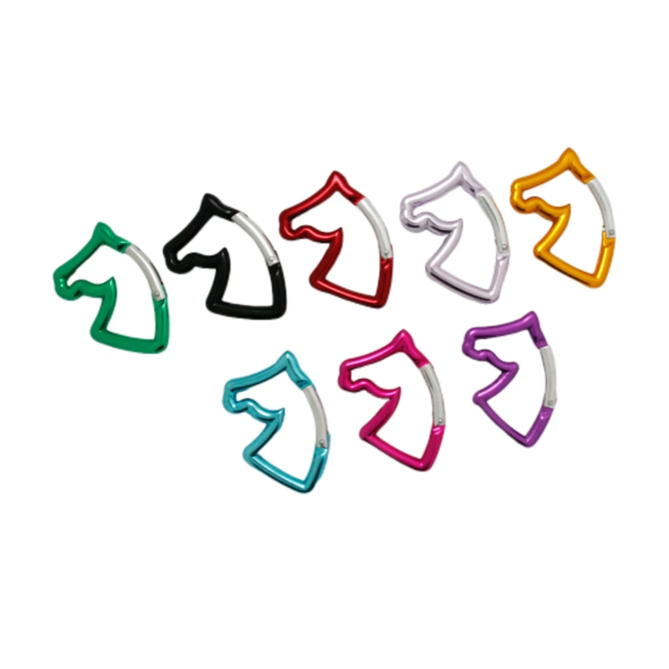 XLB-3 Multifunction Aluminum Alloy Horse Shape Decoration Portable Hanging Carabiners Keychains  Hook Keyring Carabiners