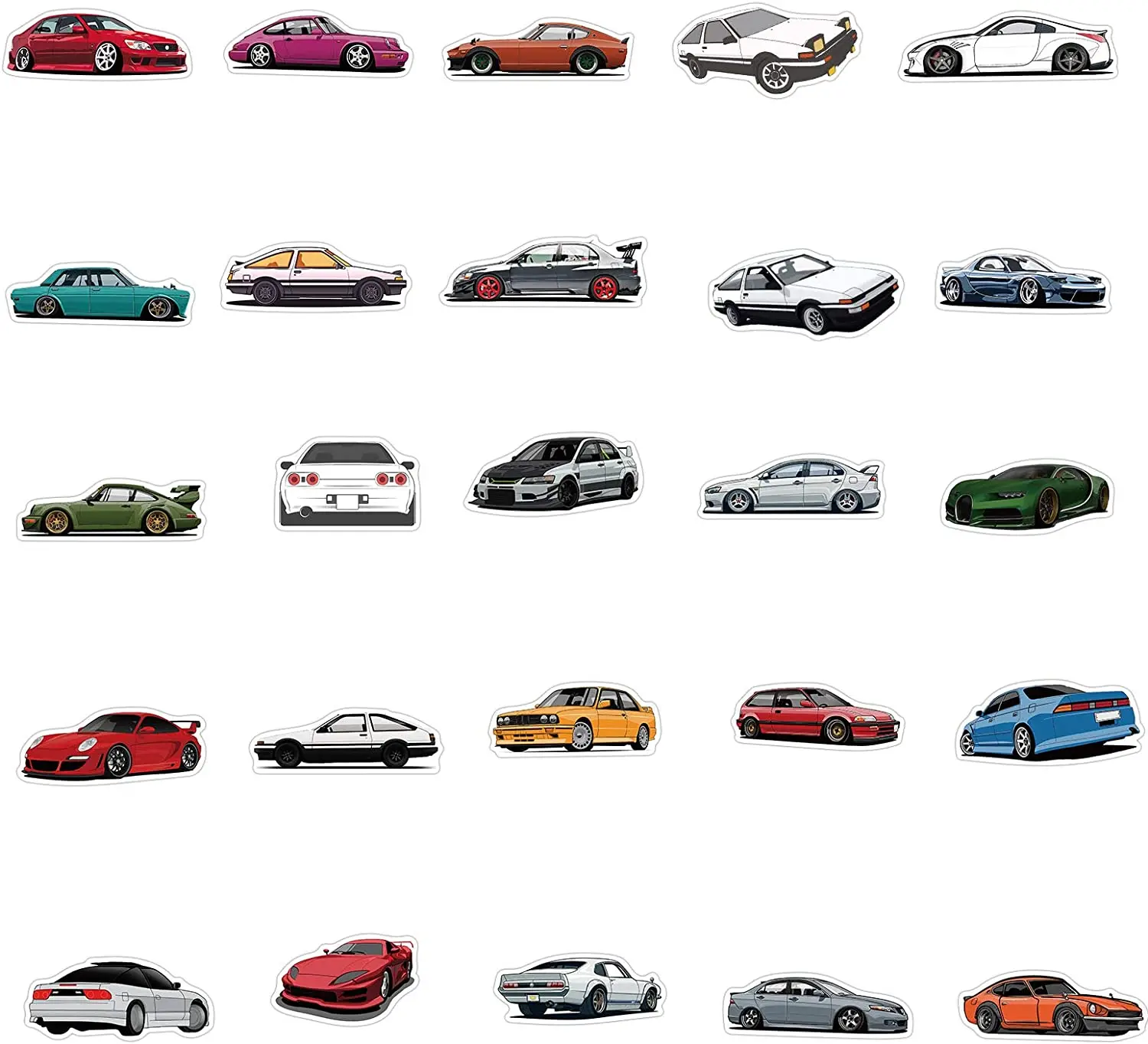 Die cut vinyl stickers Sports car Racing Sticker personalized kids sticker anime racing car design kids learning car decals
