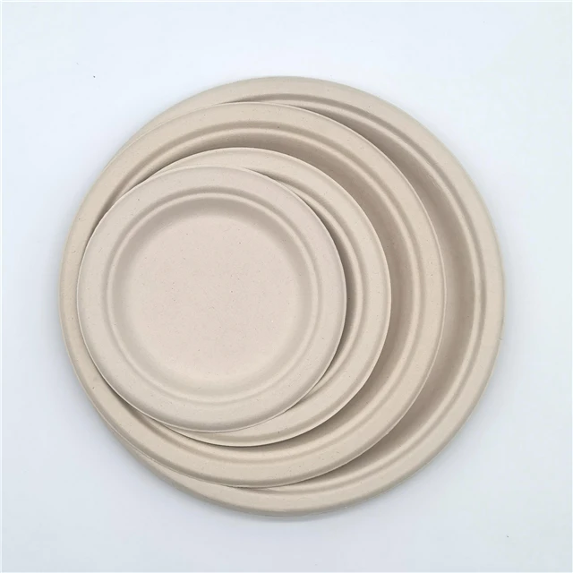ECO Green Disposable Biodegradable Plates Sugarcane Bagasse Paper Pulp Plates