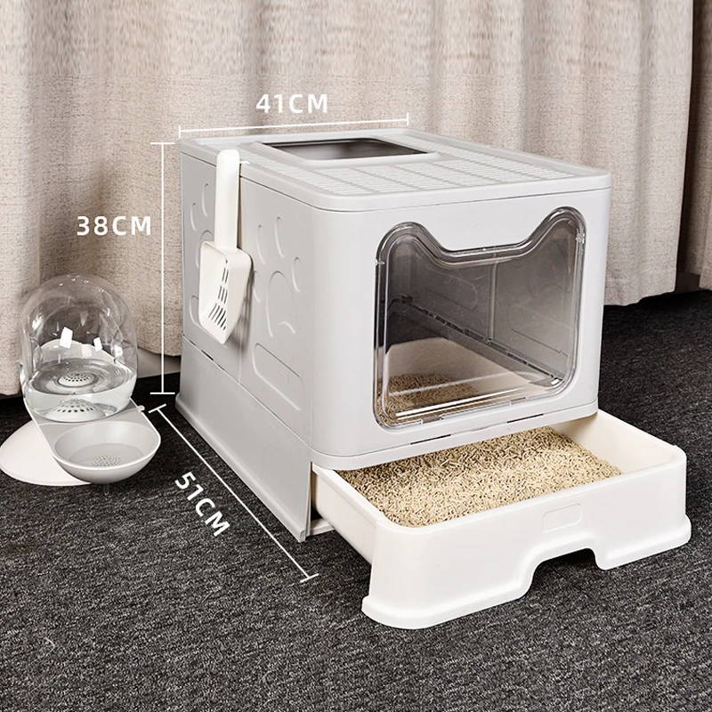 Amazon Top Wholesale Large Cat Litter Box Top-in Fully Enclosed Cat Litter Box Cat Toilet