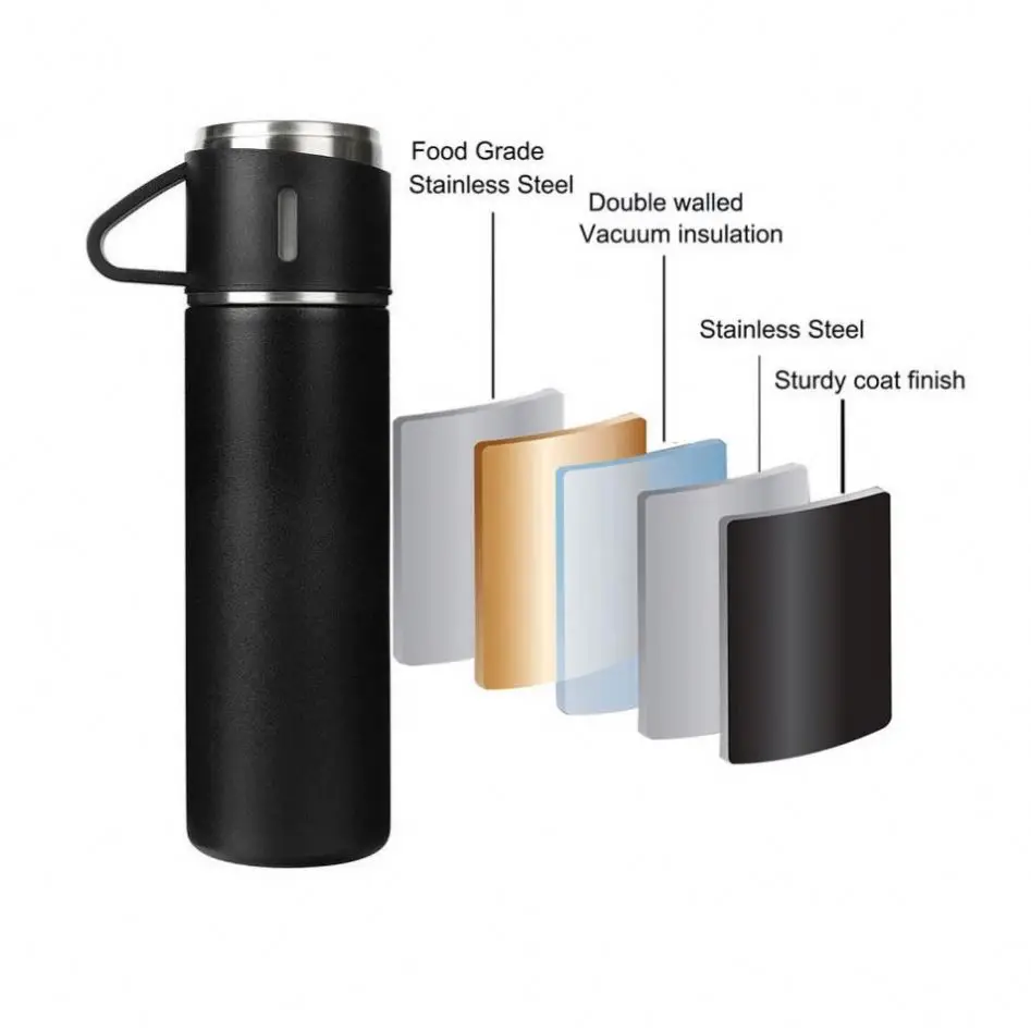 450ml Bamboo Tumbler Gift Set Tea Coffee Thermal Flask Stainless Steel Double Wall Bamboo Travel Mug