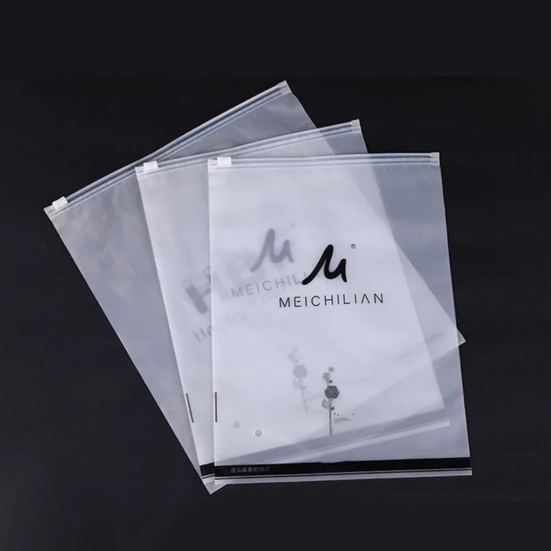 
custom logo printed clothing packaging ziplock bags Matte plastic cloth bikini packaging sealed pouch zipper bag 