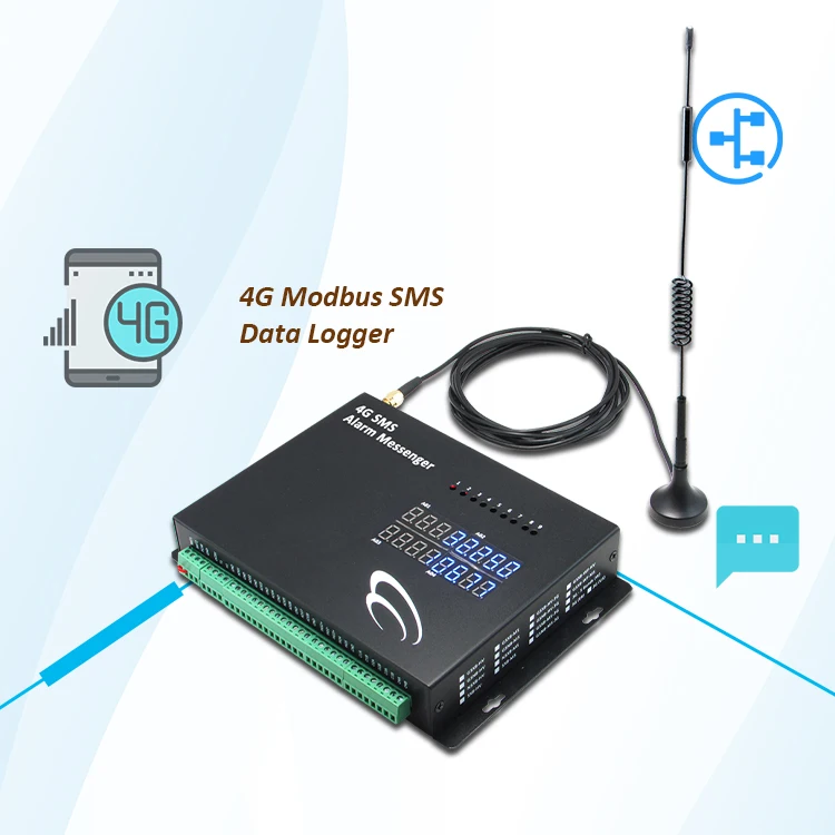 SMS alarm system Co2 Detector 4G data modbus recorder Room sms RF Wireless Temperature  fire detection system