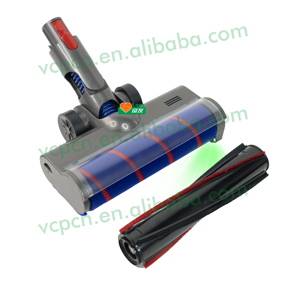 Green Led Light Electric Vacuum Cleaner Carpet Floor Brush Head for Dysons V7 V8 V10 V11 V15 Vacuum Cleaner Spare Part Accessory