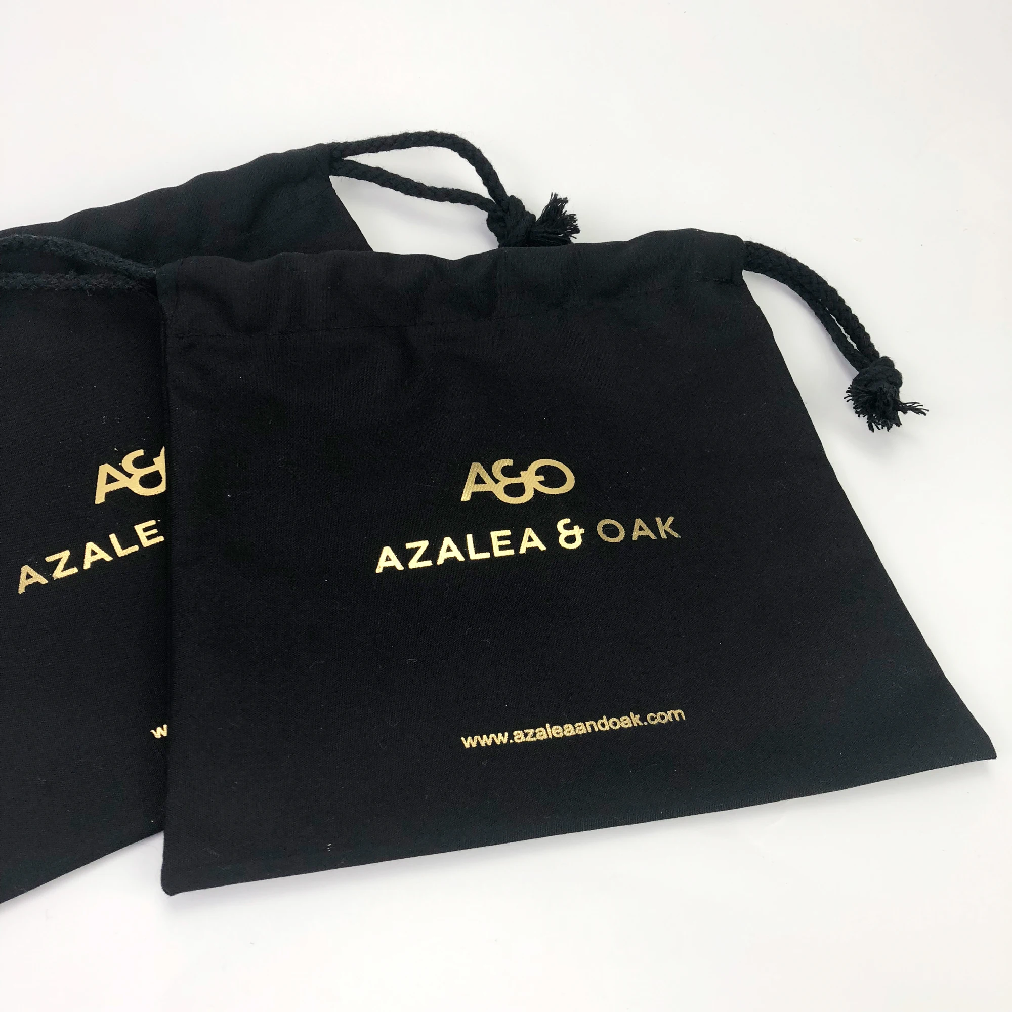 wholesale custom gold foil logo cotton clothes Manufacturer Bag Portable Travel Storage Pouch Drawstring Dust Bags