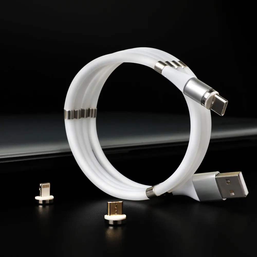 Лидер продаж магнитный USB-кабель 3 в 1 с легкой катушкой кабель для передачи данных