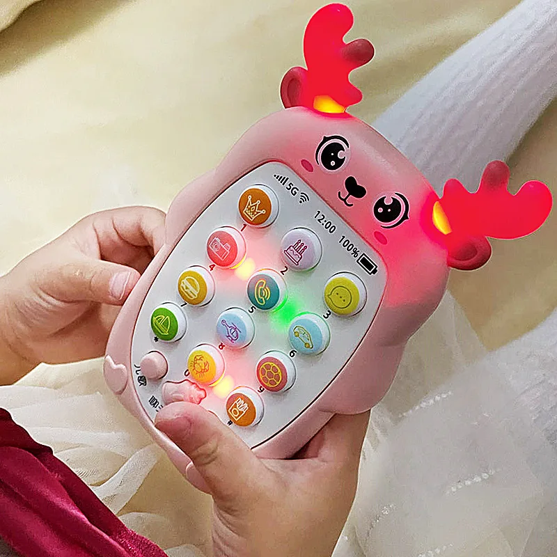 Новое поступление, милый олень, двуязычный вибратор, игрушка для мобильного телефона с 3 вида цветов оленем, Прорезыватель для зубов, развивающая игрушка для мобильного телефона