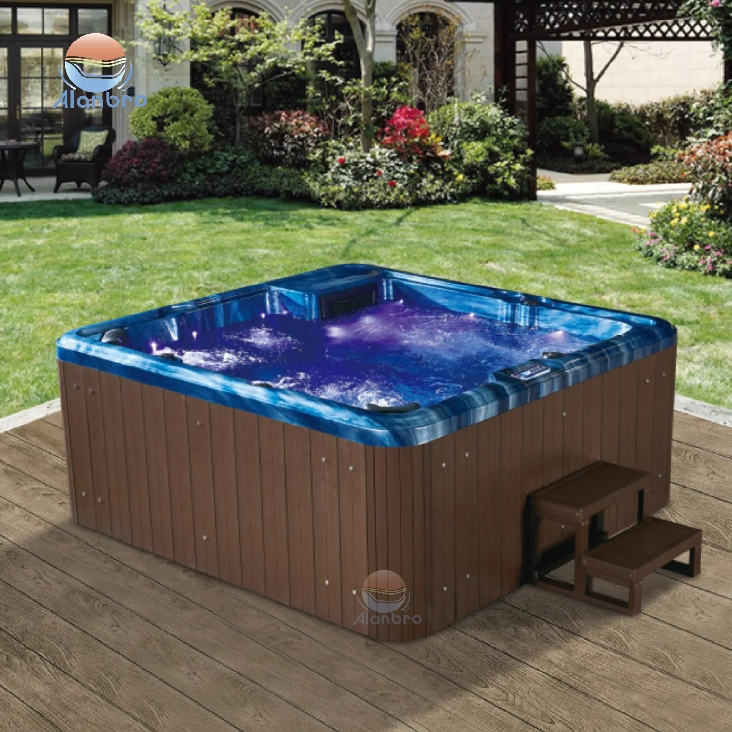 Square Spa hot tub for 6 person outdoor jacuzzis luxury sexy hydro massage balboa hottub acrylic whirlpool bath tubs For Garden