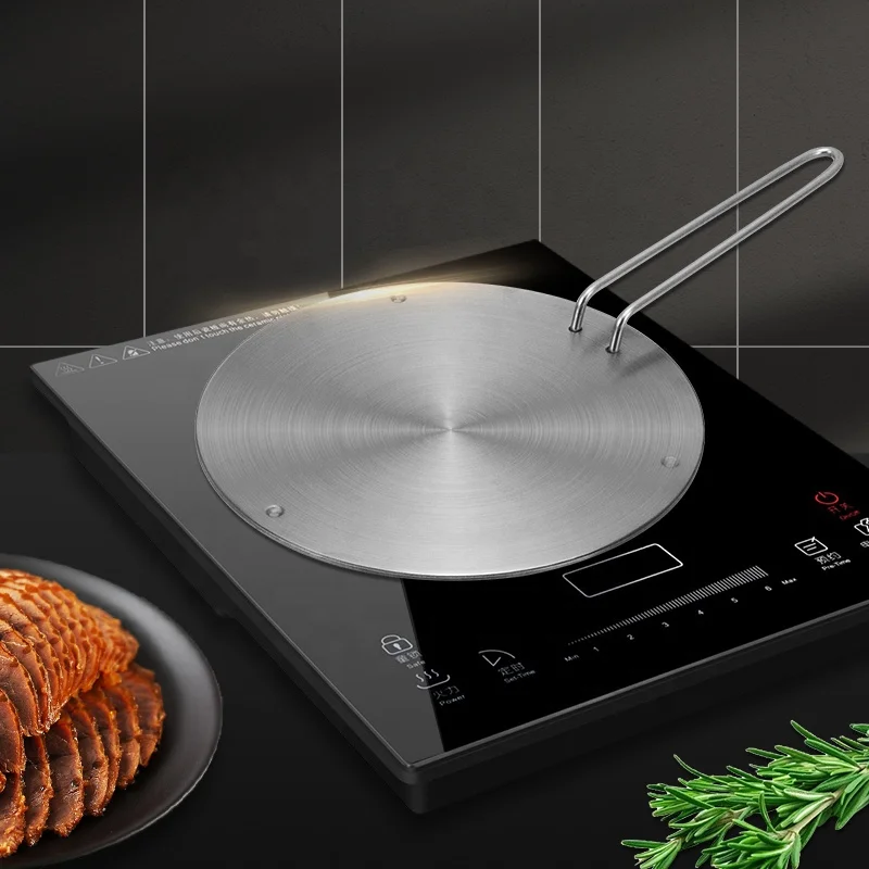 Kitchen Cooker Heat Diffuser Simmer Simmering Disc Stainless Steel Aluminium Induction Adapter Plate with Removable Handle