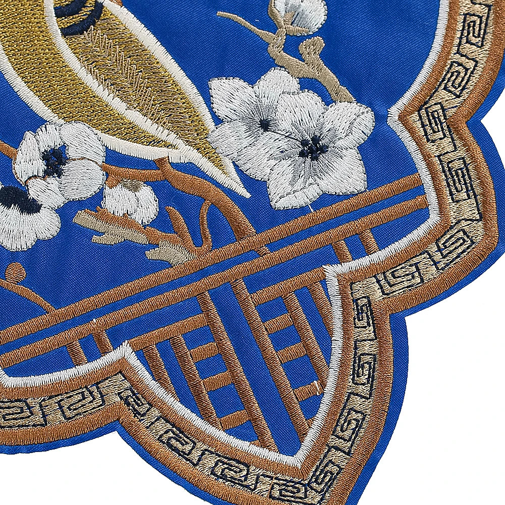 Chinese style large size embroidery cloth applique sofa pillow curtain applique sewing supplies Chinese large patch