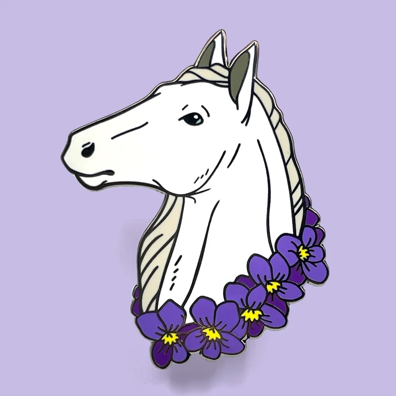 China manufacturer custom hard enamel soft enamel cat pin horse pin black nickel plating cute anime pin metal craft