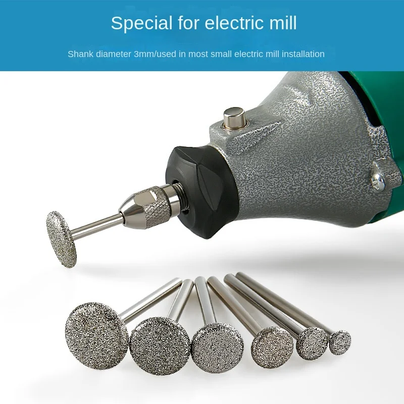 Hot Sell Diameter Of Shank Circle Type Abrasive Tools Diamond Mounted Points Burr Carving Bits For Gem Marble