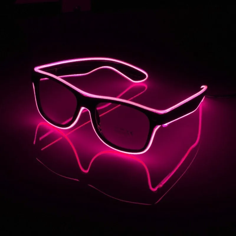 popular 10 colors customized logo el wire flashing glasses led party festival glasses