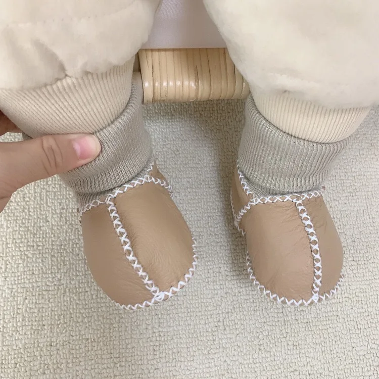 2021 New Fashion Winter Kids Boots Baby Shoes Toddler Boots Custom Wholesale Baby Children Real genuine wool Fur Snow Boots