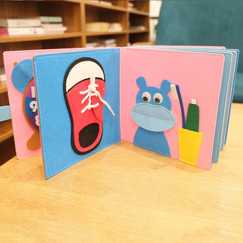 Детские войлочные бесшумные книги, занятая доска, игрушки Монтессори для малышей, сенсорная книга, Обучающие базовые Игрушки для развития жизненных навыков