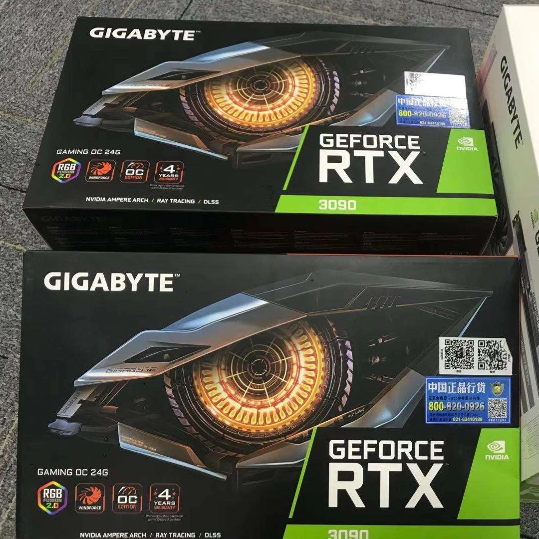 Fast Delivery Original GIGABYTE 3080 12GB OC Gaming Graphics Cards 3090 super AMD ASUS Radeon Sealed Package For Gaming Desktop