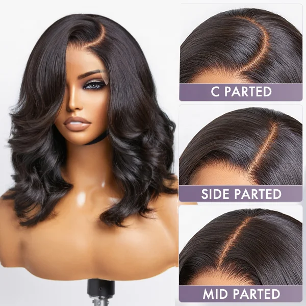 Wholesale Brazilian Human Hair Bob Wig, Short Part Bob Wigs Human Hair Lace Front, HD Glueless Lace Frontal Human Hair Wigs