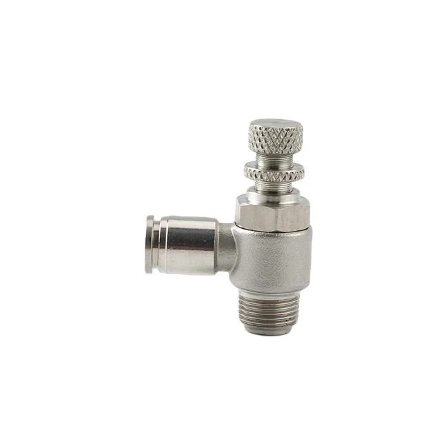 SL Brass Pneumatic Valve Fitting 1/8' 1/4' Thread Size Speed Controller Pneumatic SL Pneumatic Push Fitting Flow Control