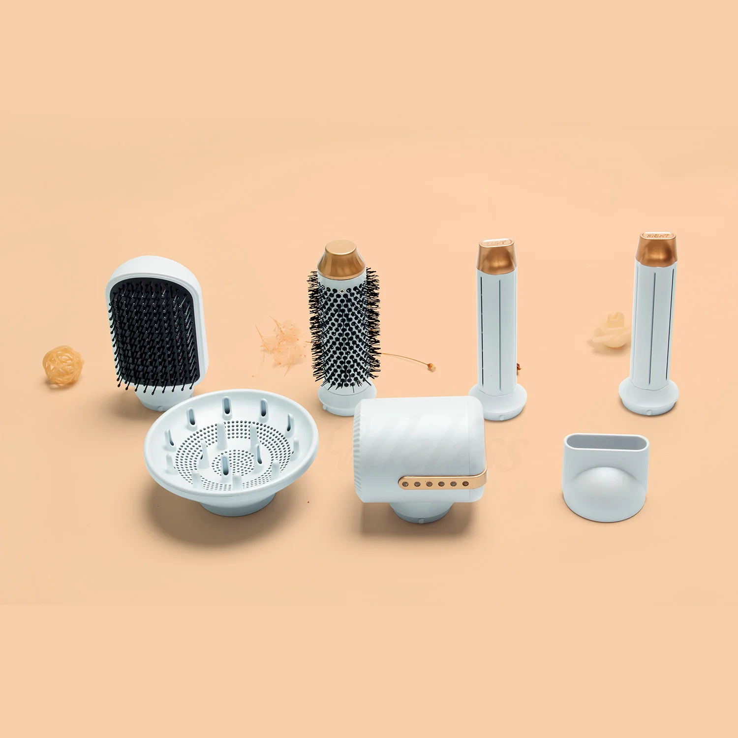 Ready Stock Factory price Strong Powerful 7 in Hair Blow Dryer Brush Cold Air Blow Curler  High Speed BLDC motor hair styler