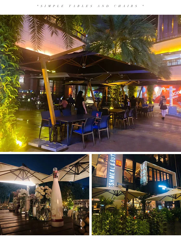 Aluminum cantilever patio custom commercial design parasol crank side pole garden sun patio beach outdoor umbrella