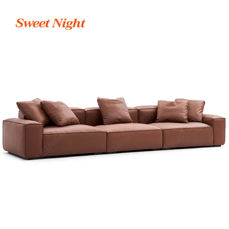 modern sectional cloud furniture living room for home 3 seater luxury leather sofa