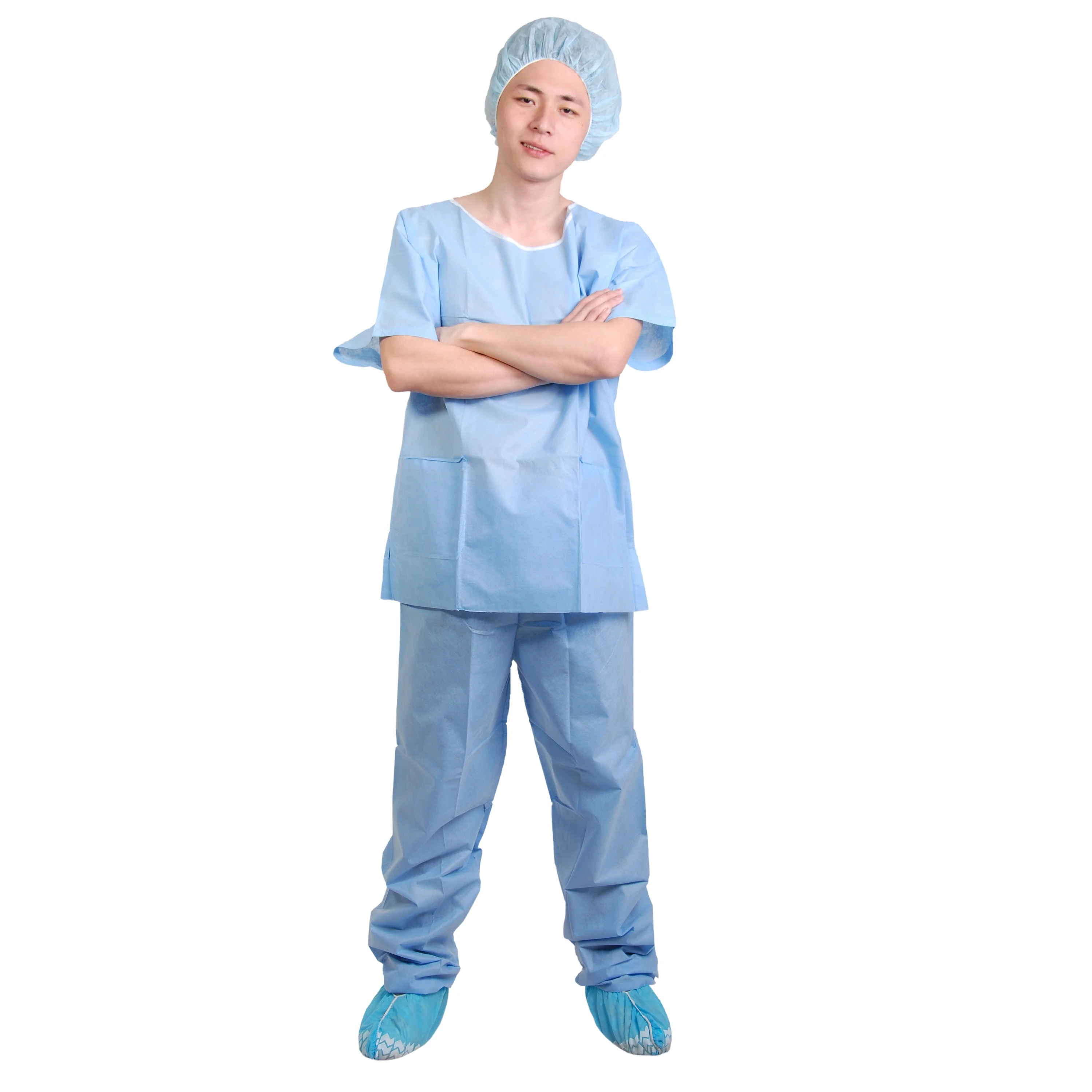 Topmed hot sale medical uniform Disposable SMS Patient gown nonwoven Scrub Suits