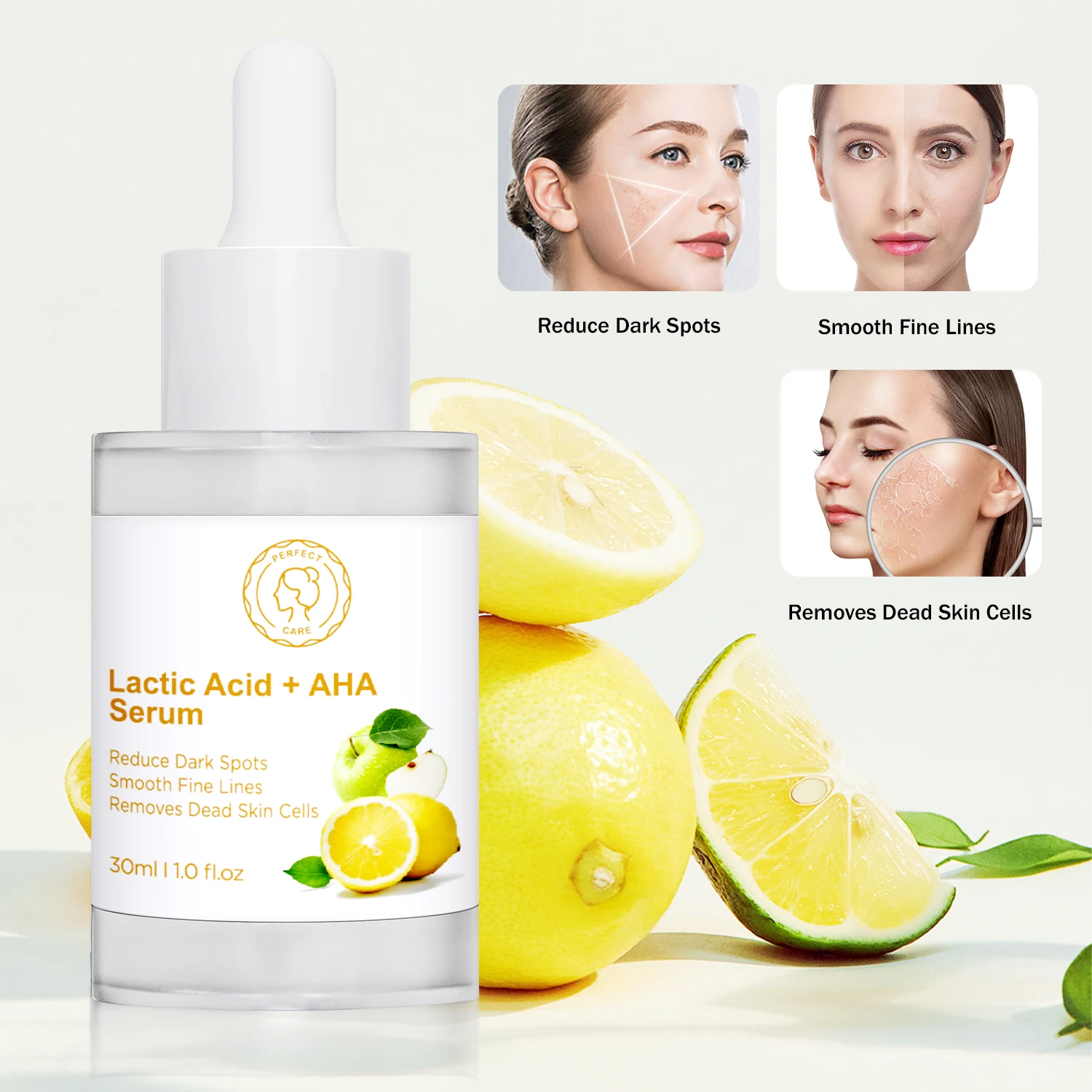 Wholesale Custom Whitening Hyaluronic Acid Facial Serum,Aloe Vera Lactic AHA  Snail Mucin Hydrating Face Serum