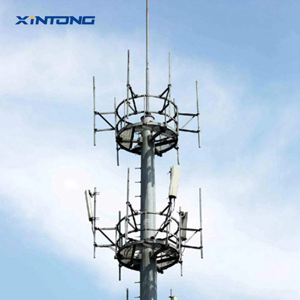 XINTONG High Quality Galvanized Gsm Antenna Communication Monopole Tower