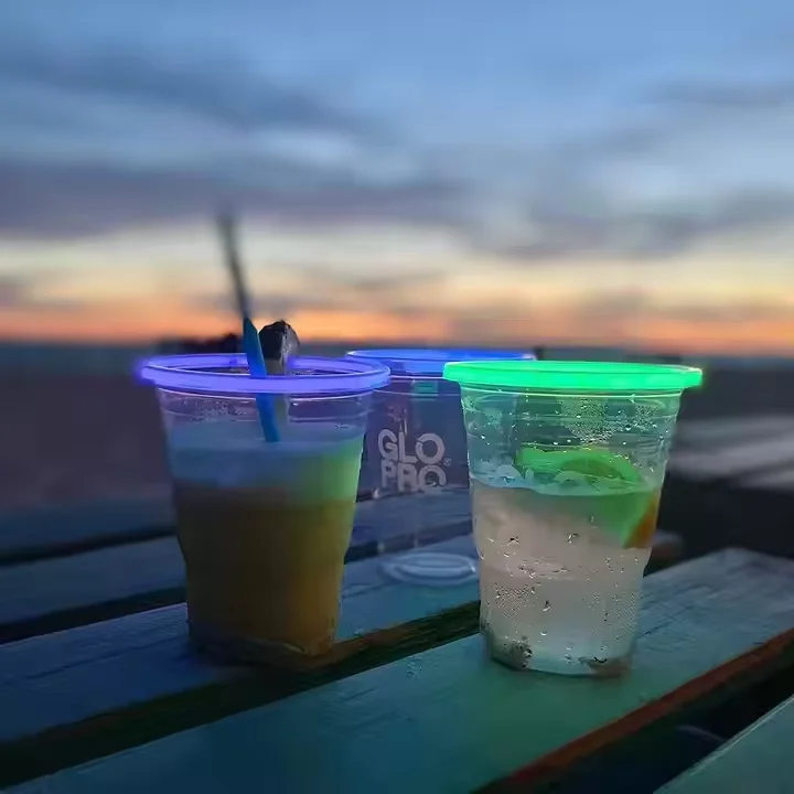 NEON GLOWING PARTY CUPS 16oz Multi Color Light Up Cups Blacklight Party Glow Sticks Fluorescent Party Cup Dark Decorations