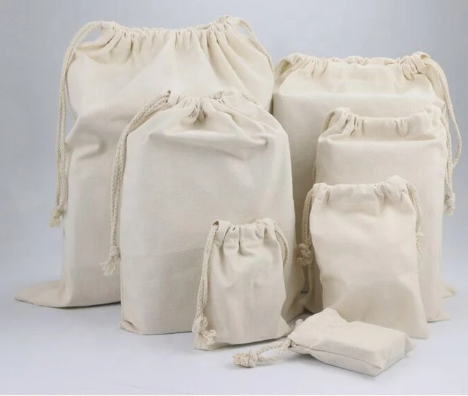 Various sizes custom cotton drawstring bag cheap wholesale manufacturer dust small canvas cotton drawstring bag with logo