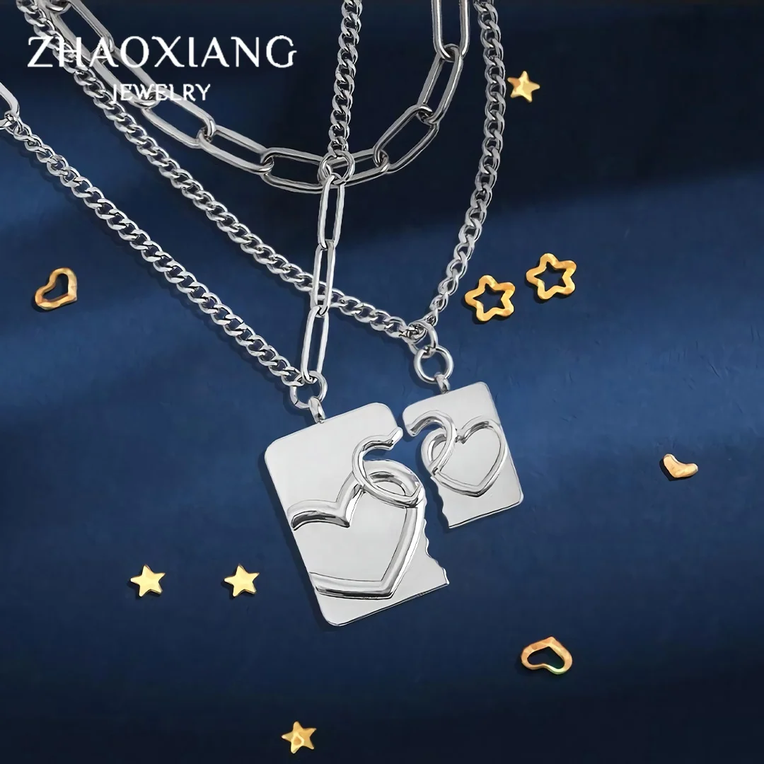 Popular Necklaces for Lovers Heart Shape Design Stainless Steel Jewelry Gifts Manufacture Top Quality
