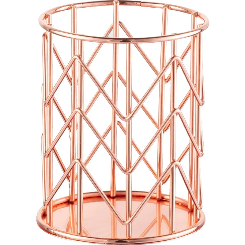 Wirdeny пользовательские офисные канцелярские принадлежности новый дизайн Настольный золотой круглый металлический держатель для карандашей для ручек для детей