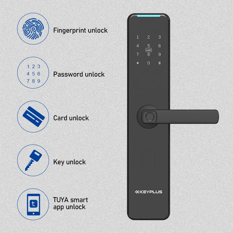 Умные дверные замки цифровой Wi-Fi замок с Bluetooth биометрическим сканером